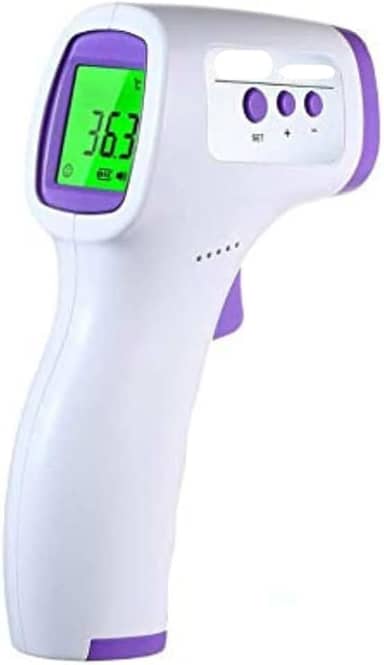 Termômetro Infravermelho Digital para Testa Corpo Líquidos e Alimentos com Visor LCD e Alarme de Febre 3 em 1 Sem Contato Alta Precisão Premium