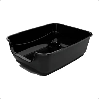 Caixa de areia para Gatos Preto Caixona Extra Grande 62x50 Bandeja Sanitário Higiênico Banheiro Desmontável Facil Limpeza Confortável
