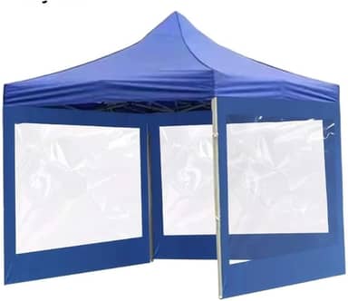 Kit Tenda Gazebo Sanfonada 3x3 Articulada Reforçada com Fechamento Laterais Completo Retrátil(AZUL)