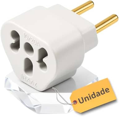 Unidade de Adaptador de Tomada 10A e 20A Bivolt - Adaptador para Chapinhas, Secador de Cabelo, Ferro de Passar, Airfryer- Plugue Seguro para Eletrodomésticos e Eletrônicos até 250V