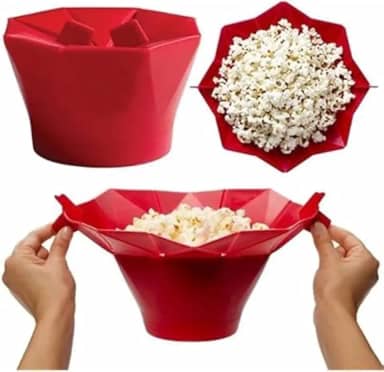 Pipoqueira de Silicone para Micro-ondas – Pipoca Quentinha, Saudável e Sem Óleo em Minuto.