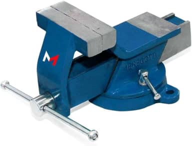 Morsa de Bancada Menegotti Nº 6 – 150mm | Base Giratória, Bigorna Integrada, Corpo Reforçado | Uso Semiprofissional e Profissional