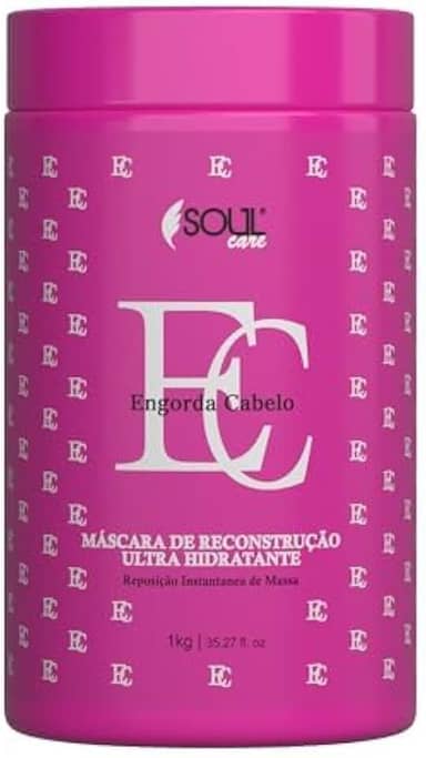 Máscara de Reconstrução Capilar Profissional Engorda Cabelo – Cauterização e Queratina SOS Soul Care (1kg)