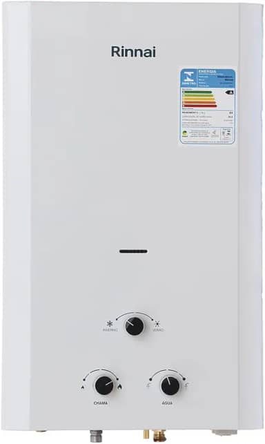 Rinnai M20-20 litros GN (Gás Natural) Branco - Aquecedor de Água a Gás Mecânico REU-M200 CFH