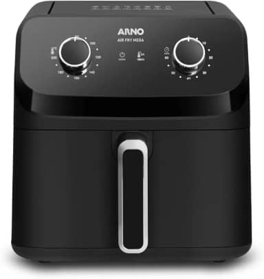 Fritadeira Sem Óleo Arno Air Fryer Mega 7,5L AFM7, 1700W, Preta, Tecnologia Extra Crocância, Super Silenciosa, 110V