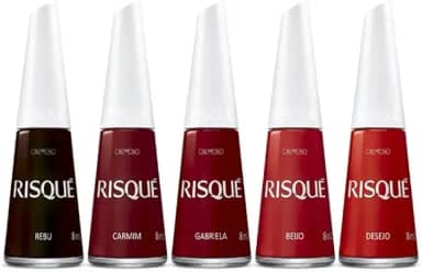 Kit Esmaltes Risqué Vermelhos (5 unidades)