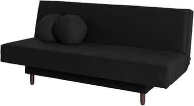 Sofá-Cama Casal 3 Lugares Jimmy Suede Preto