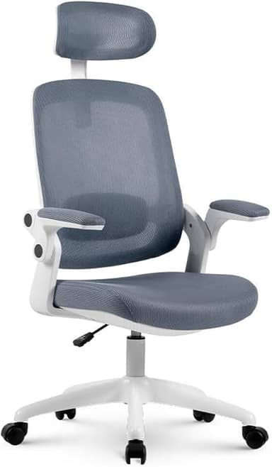 Cadeira de Escritório Ergonômica Cinza/Branca Elements Astra