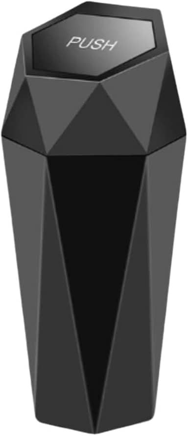 Lixeira para Carro Universal, Design Moderno, Capacidade 550ml, Preto (Preto)