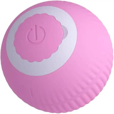 Bola Giratória Inteligente para Gatos, Brinquedo Interativo Automático, Recarregável USB e Silencioso (Rosa)