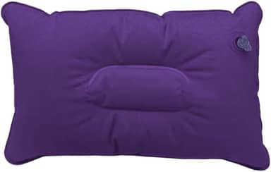 Travesseiro Inflável de Viagem, 31 x 20 cm, Material PVC Aveludado, Dobrável e Compacto, Antiderrapante para Descanso, Dobrável Ideal para Camping, para Escritório e Viagens - Roxo