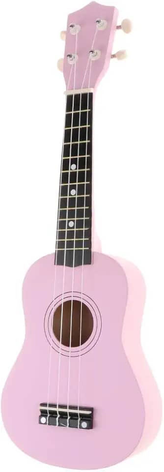 Kit iniciante de ukulele vintage de 53 cm com 4 cordas para crianças iniciantes Ukulele guitarra Havaí – Rosa