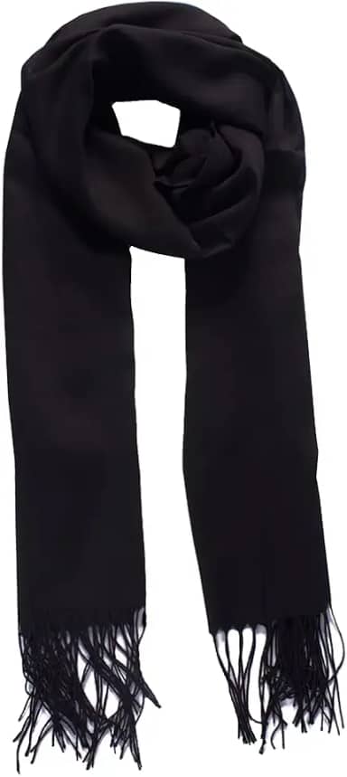 Pashmina Cachecol Echarpe Feminina Lisa com Franja 170x65cm Toque Macio, Ideal para Outono Inverno e Meia Estação