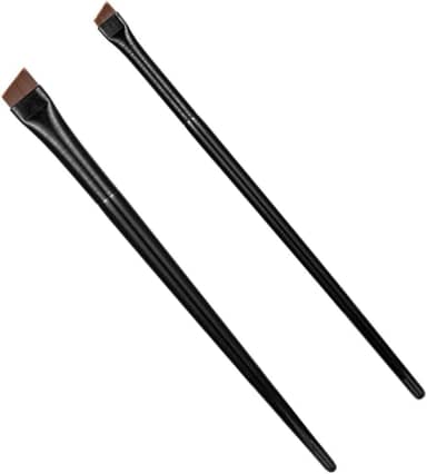 Kit com 2 Pincéis Chanfrados Profissionais – 1 Grande + 1 Pequeno para Design de Sobrancelha Delineado e Henna – PJAT