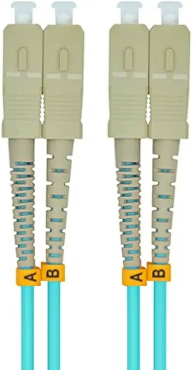 Cabo de Fibra Óptica Jumper OM4 1 Metro SC para SC Duplex 10 Gb Cabo de Patch Óptico 50/125 Multimodo SC-SC