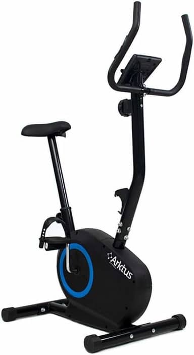 Bicicleta Ergométrica Vertical Arktus com Painel LCD, Carga Magnética 8 Níveis de Resistência, Monitor Cardíaco e Assento Ajustável