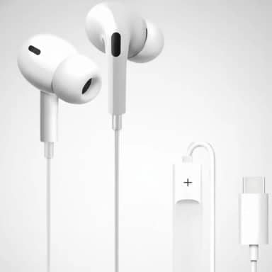 Fone de Ouvido Intra-Auricular USB-C com microfone, Graves Reforçados, Cabo 1,2m, Compatível com iPhone iOS, Samsung Androide, Ideal para Chamadas, Músicas e Vídeos, Cor Branco