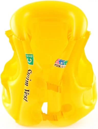 Bóia Colete Infantil Inflável – Alças Ajustáveis e Duplo Fecho – Para Crianças de 3 a 6 Anos (Até 22kg) – Bóia Infantil Colete – Cores Azul, Laranja e Amarelo