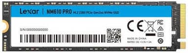 Lexar Disco SSD NM610 Pro 500Gb - NVMe PCIe 3.0 M.2 Tipo 2280 - Leitura até 3300 MB/s e Escrita até 1700Mb/