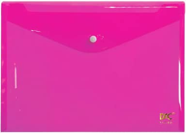 DAC Malote A4 com Botao, Unitario, 332 mm x 237 mm, Rosa
