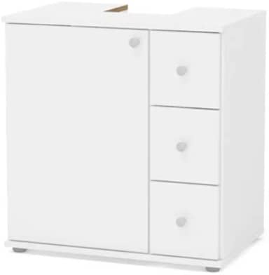 Balcão para Banheiro 1 Porta e 3 Gavetas Branco Politorno