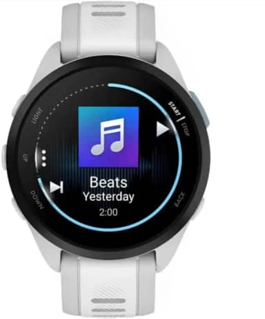 Relógio Forerunner 165 Music, 4gb playlists e Wi-Fi, Bateria 14 dias, tela AMOLED, Gps, Treinos Personalizados, resistente à água, original Nota Fiscal e garantia - Branco