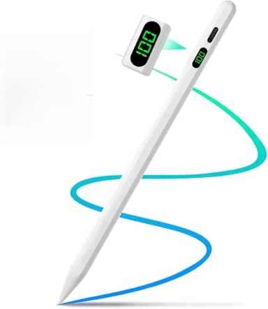 Caneta Stylus para iPad, Apple Pencil com USB-C e Display LED de Energia, Carregamento Rápido, Compatível com Geração, iPad Pro12,9/11polegadas,Air 5/4/3,Mini 6/5,iPad10/9/8/7/6