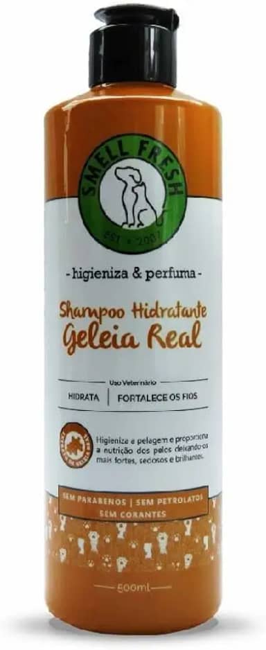 Shampoo Hidratante Smell Fresh - com Geleia Real - Sem Parabenos e Corantes - Para Cães e Gatos - Limpa e Hidrata - 500 mL