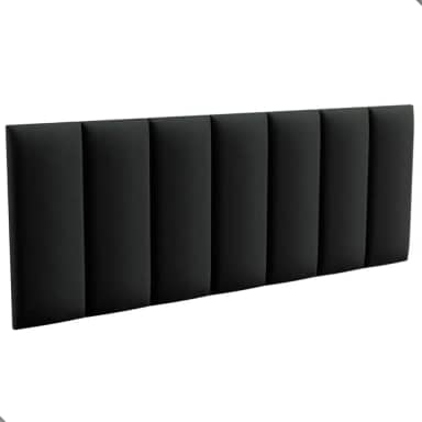 Cabeceira Estofada Modulada para Cama Casal Cabeceira Casal 140cm x 45cm (Preto)