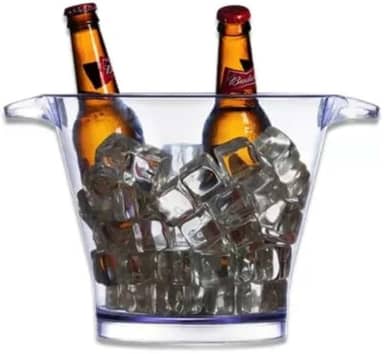 Balde de Gelo Oval 4L em Acrílico – Champanheira Elegante para Cerveja, Vinho e Espumante