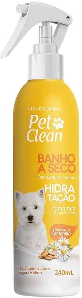 Banho a Seco Pet Clean Hidratação Camomila e Amêndoas 240ml