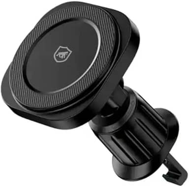 Gshield Suporte Veicular e Carregador Turbo Sem Fio 15W Compatível com MagSafe, Carregamento Rápido por Indução Wireless Magnético com Clipe de Ar Condicionado para Carro, Tank Car, Preto