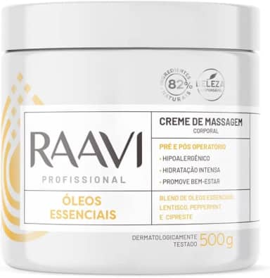 Raavi Creme De Massagem Óleos Essenciais 500G