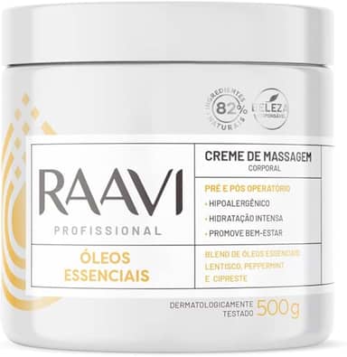 Raavi Creme De Massagem Óleos Essenciais 500G