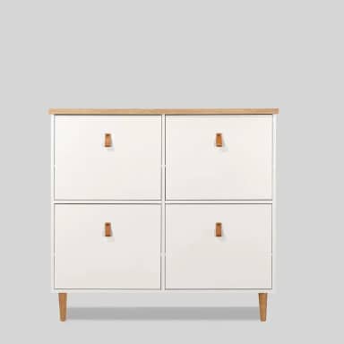 Sapateira de Parede Nala 4 Portas Madeira/Branco