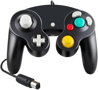 Controle Preto Com Fio Compatível com Nintendo Gamecube E Wii