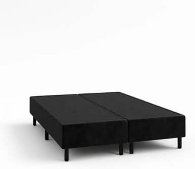 Cama Box Queen 198cm Quarto Veludo Liso Luxo Bipartida