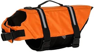 Izefia Colete salva-vidas para cães natação colete salva-vidas flutuante colete salva-vidas com alça para cães pequenos cachorros grandes (laranja, PP)