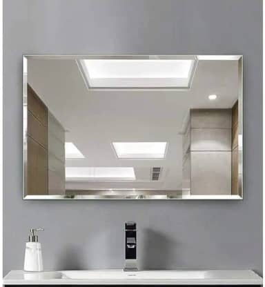 Cebrace Espelho Decorativo Retangular 70x50cm, Bisotê de 20mm, Vidro de 4mm, Montagem na Parede, Ideal para Sala, Banheiro, Quarto ou Cozinha