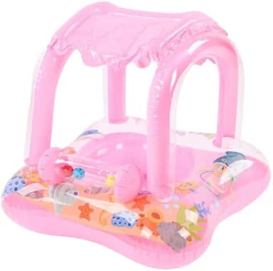 Boia Infantil Little Float com Cobertura Removível para Piscina, Assento Anatômico e Proteção Solar 0 a 3 Anos – Segurança e Conforto
