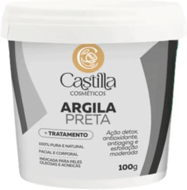 Argila Preta - Castilla Cosméticos | Detox, Antioxidante, Anti-idade e Esfoliação Facial e Corporal