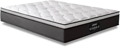 Colchão Casal Molas Ensacadas Pillow Top Maximus 138x188x24cm Cinza/Branco Gazin - Suporta até 120Kg por Pessoa