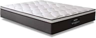 Colchão Casal Molas Ensacadas Pillow Top Maximus 138x188x24cm Cinza/Branco Gazin - Suporta até 120Kg por Pessoa