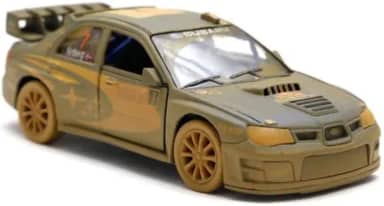 Miniatura Carrinho de ferro Subaru Impreza Rally Metal 1/36 Coleção Kinsmart (marrom)