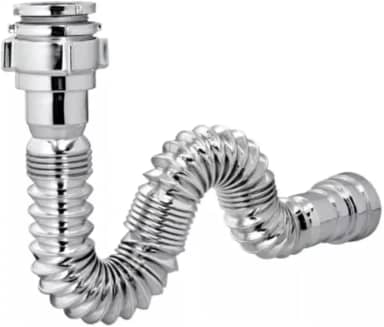 Sifão Sanfonado Flexível Cromado Cozinha Pia Banheiro Tanque