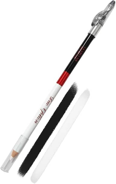 Lápis de Olho 2 em 1, Preto e Branco, com Apontador Incluso, Alta Pigmentação e Textura Macia