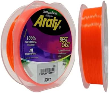 Linha Monofilamento Araty Best Cast 300M 0.40Mm Laranja