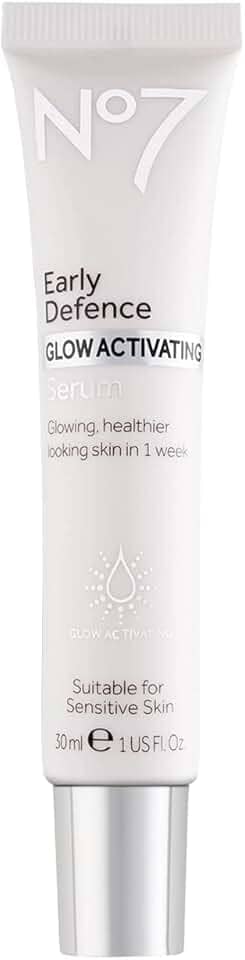No7 Sérum ativador Early Defense Glow – Sérum antienvelhecimento com peptídeos para linhas finas e rugas – Sérum facial brilhante para a pele com aparência saudável (30 ml)