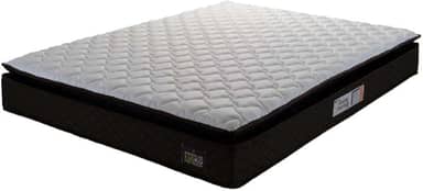 Colchão Casal Espuma D45 Pillow Top Strong 138x188x24cm Marrom/branco Hellen - Suporta até 150kg por pessoa