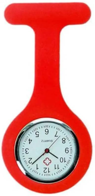 Relogio De Lapela Profissional Broche Funcional Enfermagem Medicina Veterinária Jaleco Vermelho
